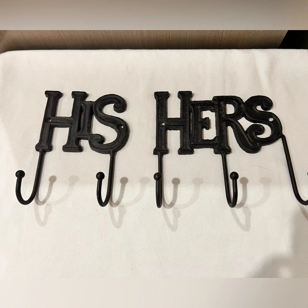 Black His and Hers Wall Hooks
